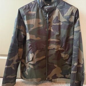 Coach Men's Green and Brown Camouflage Jacket